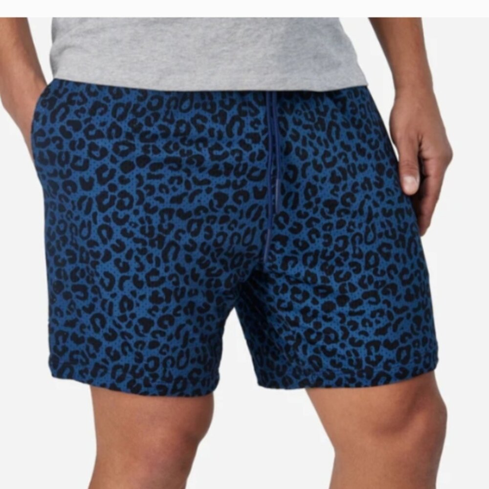 NICE LAUNDRY 6" Pocket Lounge Shorts Midnight Leopard XL